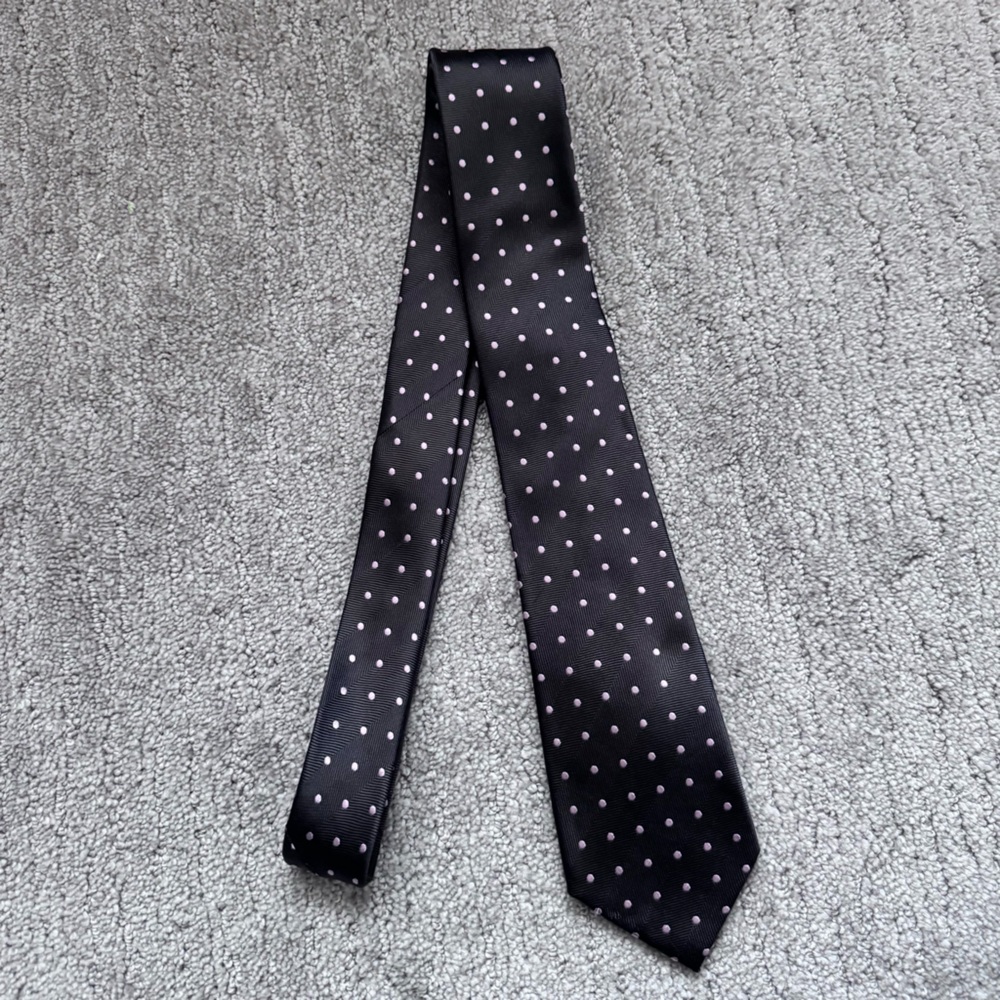 2/$20 Banana Republic 100% Silk Brown and Pink Polka Dot Tie